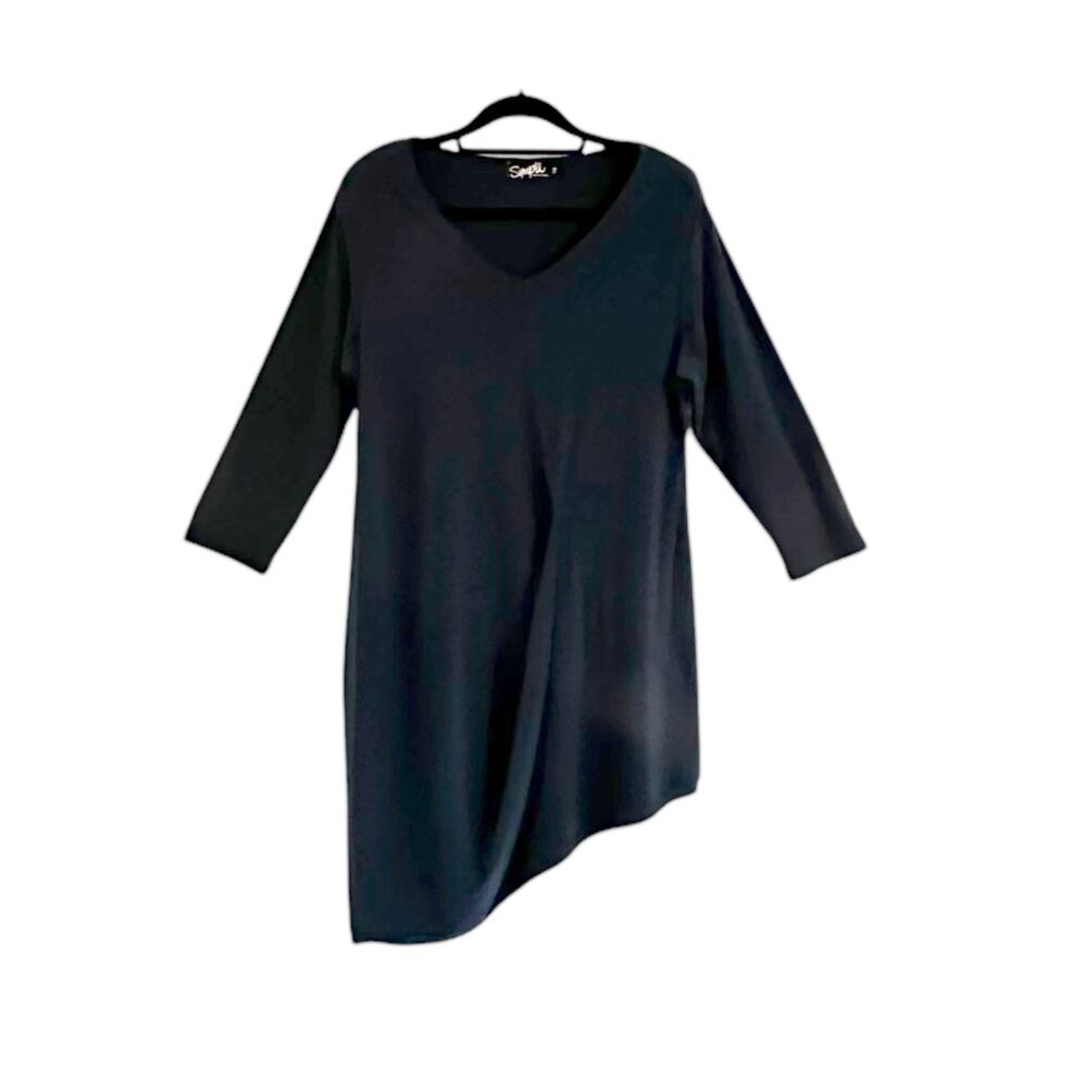 Sympli Dark Green Asymmetrical Hem Tunic Drape Size 14 Lagenlook